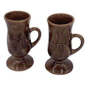 Vintage Restaurant Ware Cappuccino Mugs Cups Rycro LTD Los Angeles Heavy Brown